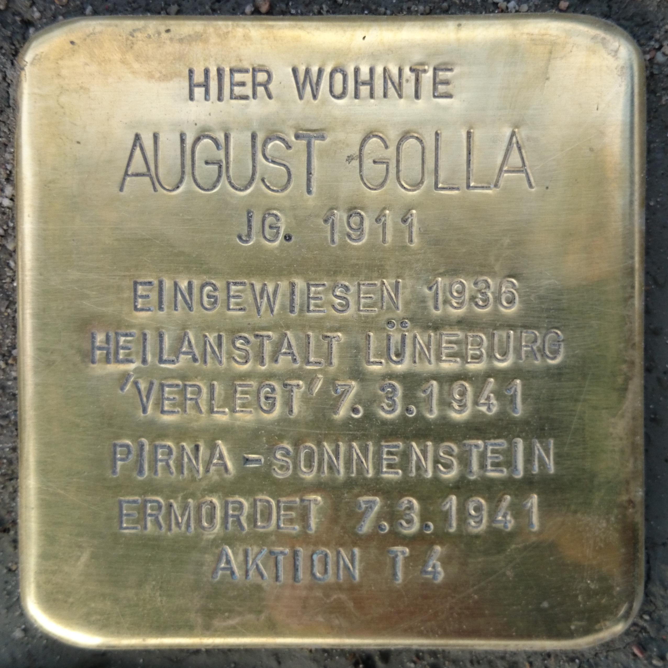 Stolperstein für August Golla